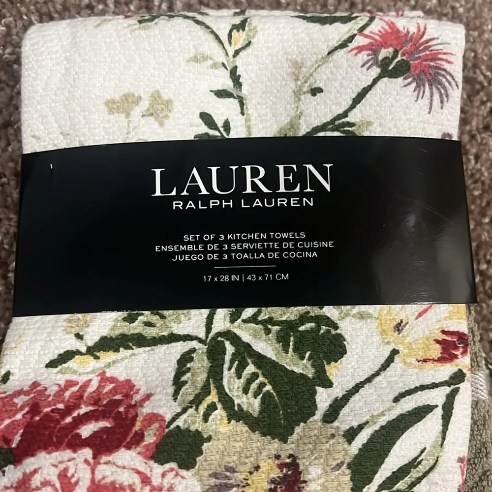 3 kitchen towels by Ralph Lauren brand new with tags